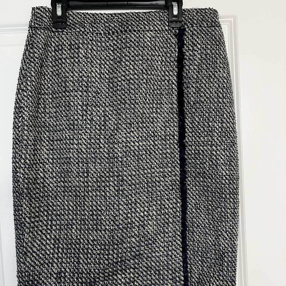 Calvin Klein Blue Tweed Pencil Skirt Size 4